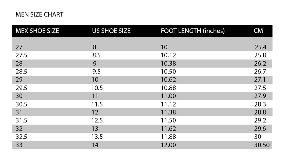 Western Boots Chart