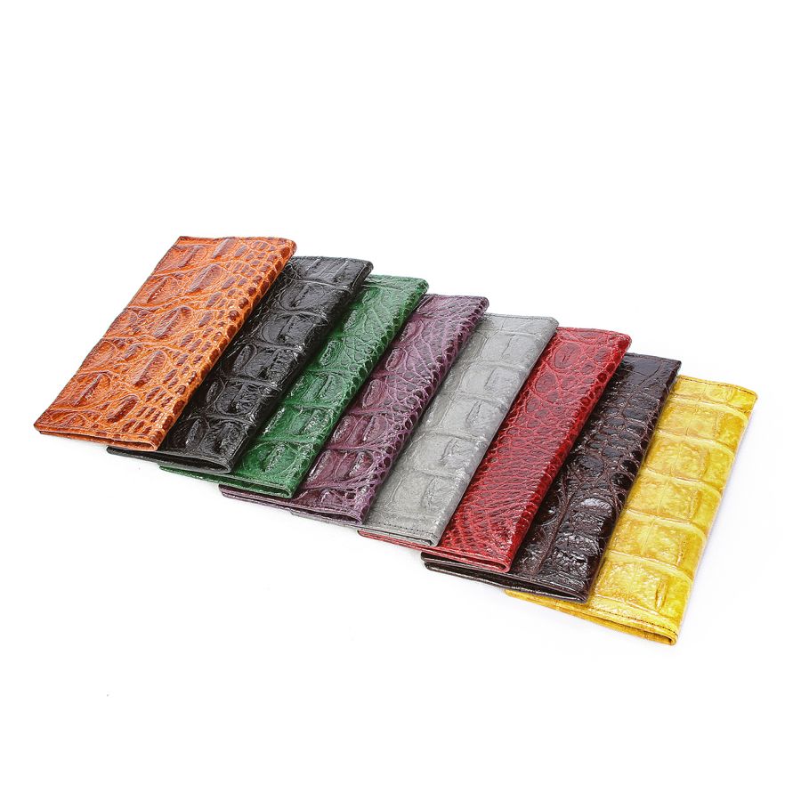 Crocodile Leather Checkbook Wallet