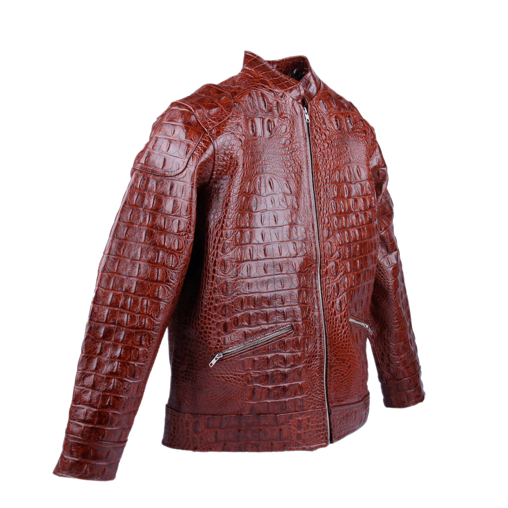 dark brown crocodile jacket
