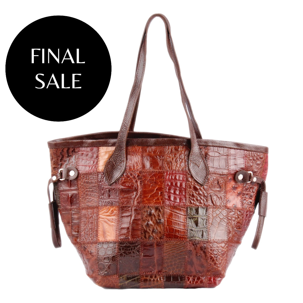 Mix Brown Block Medium Shoulder Bag - VEARI