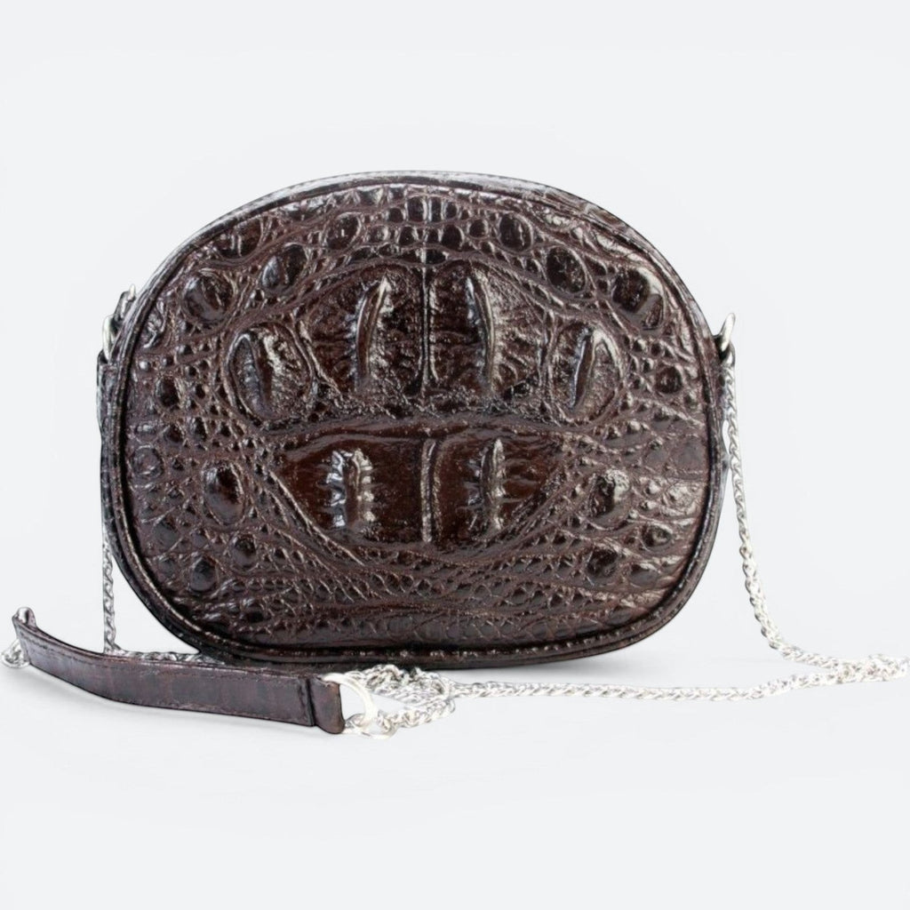 light brown crocodile handbag