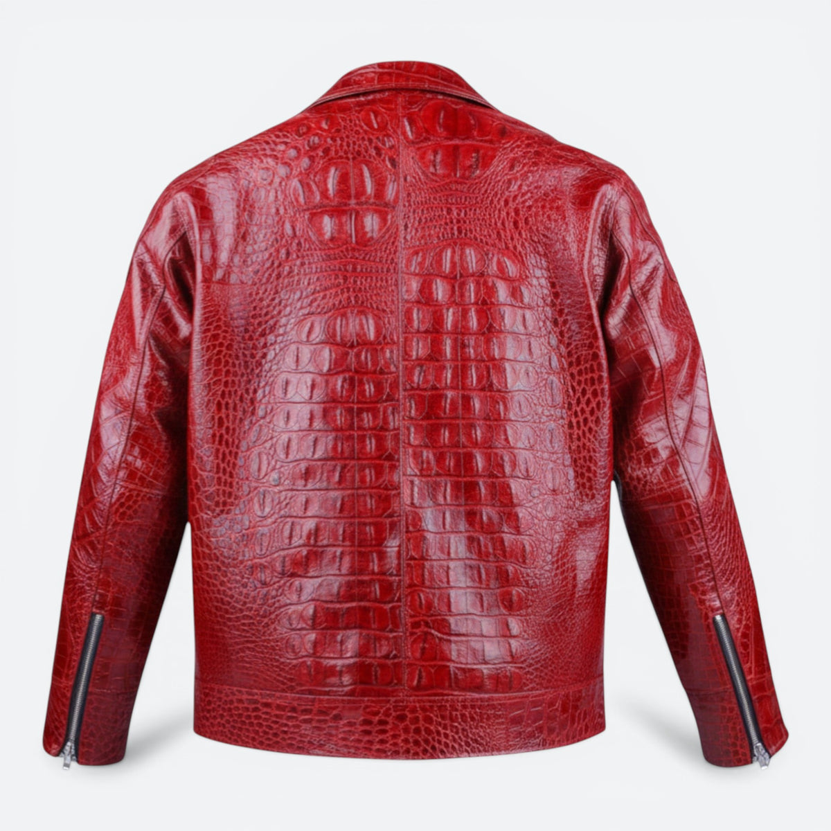 Red Crocodile leather Stylish Icon Jacket - VEARI