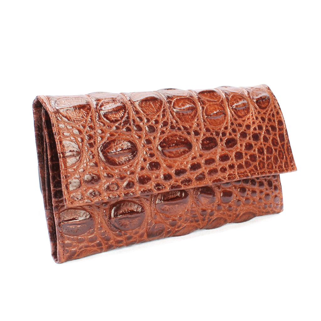 VEARI Heritage Cards Wallet in brown alligator genuine leather with embossed texture.