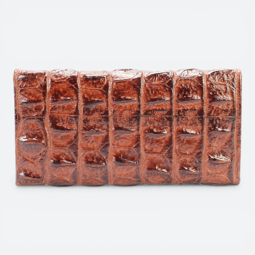 VEARI Heritage Cards Wallet in dark brown genuine alligator leather with a textured finish.