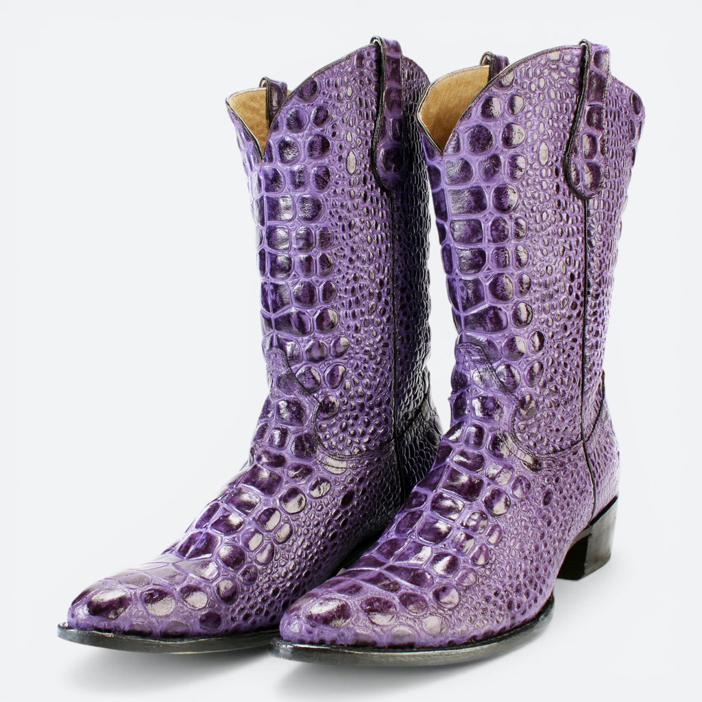VEARIS purple sea turtle genuine leather western boots with full leather lining and sole.