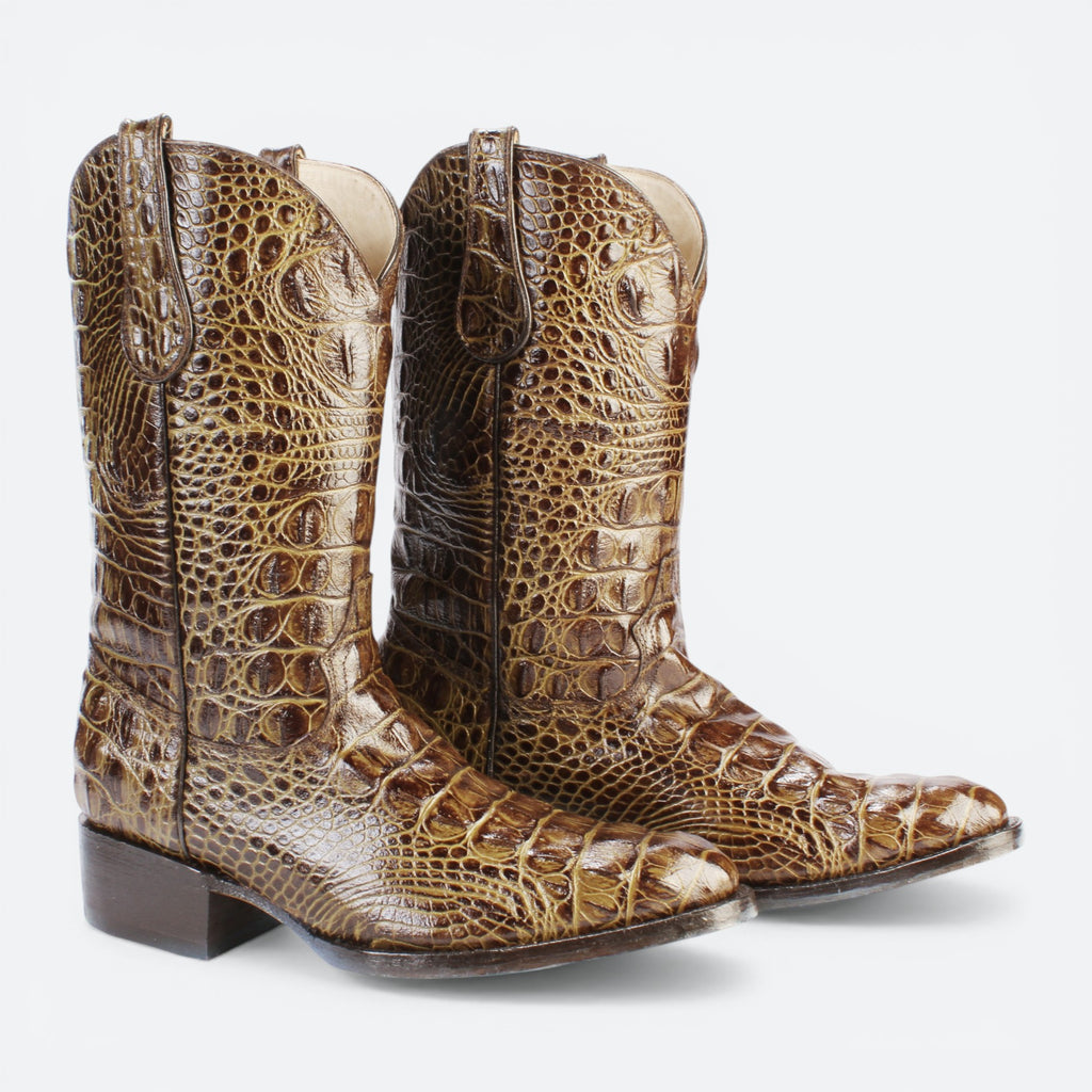 VEARI swamp green hornback genuine leather western boots with full leather lining and sole.
