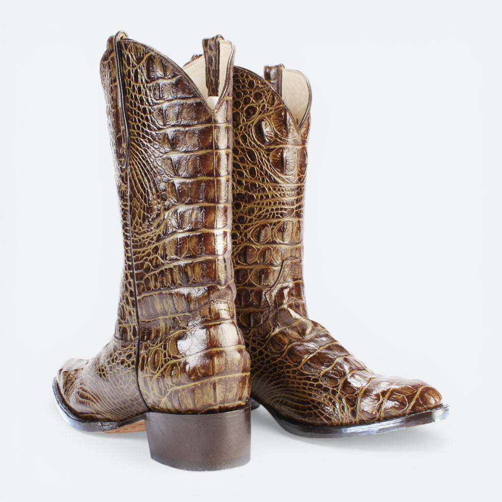 VEARI swamp green hornback genuine leather western boots with full leather lining and sole.